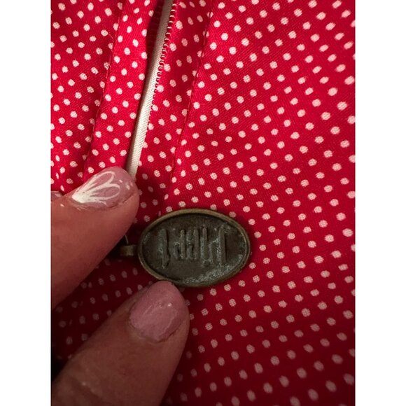 VTG Pier 1 Round Boho Ruffle Pillow Set Red Polka Dot Embroidered Floral Design - Picture 14 of 16